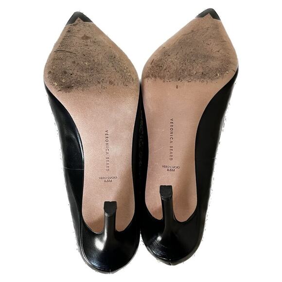 Veronica Beard Lisa Smooth Leather High Stiletto Heel Pointed Toe Pump Black 8.5 - Picture 7 of 11